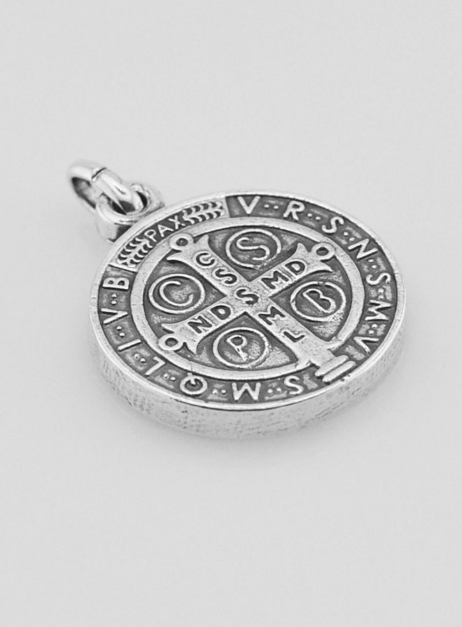 Medaglia di San Benedetto in Argento Placcato - 10mm (pic 2)