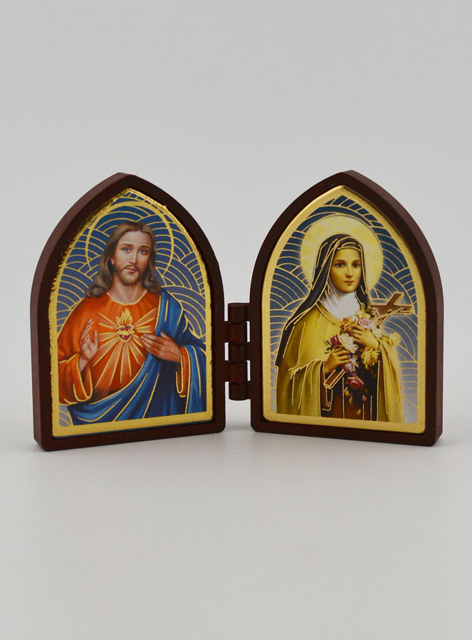 Icona Dittico Mini - Sacro Cuore di Gesù e Santa Teresa (pic 1)
