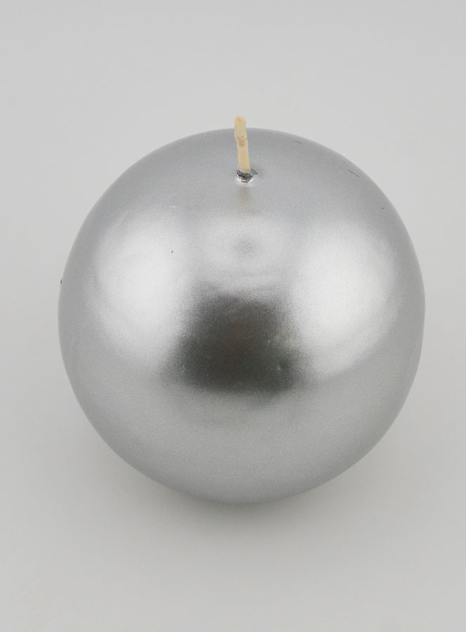 Candela Sfera Decorativa 8cm - Argento (pic 2)