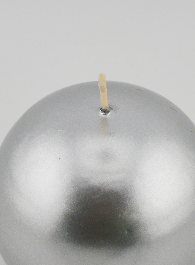 Candela Sfera Decorativa 8cm - Argento (pic 4)