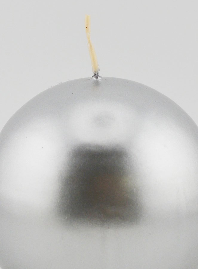 Candela Sfera di Natale 8cm - Argento (pic 3)