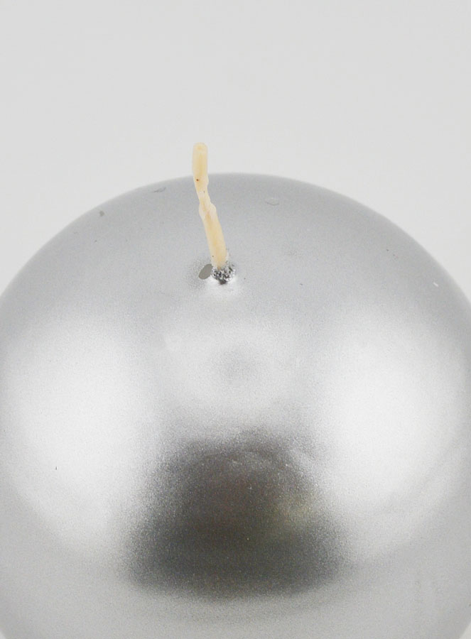 Candela Sfera di Natale 8cm - Argento (pic 4)