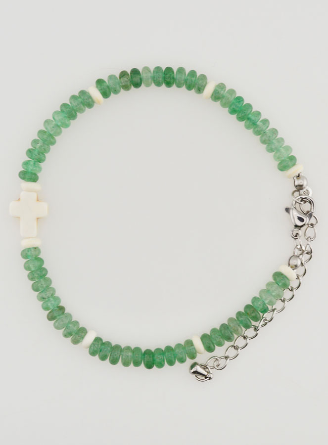 Bracciale Croce e Pietre Verdi (pic 1)