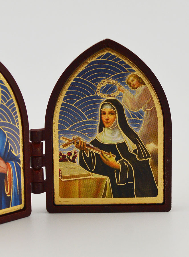 Icona Mini Dittico - Sacro Cuore di Gesù & Santa Rita (pic 3)