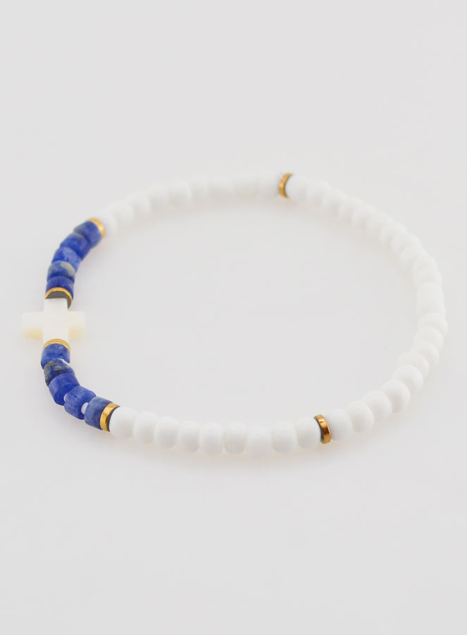 Bracciale Religioso in Pietra e Madreperla - Blu (pic 2)