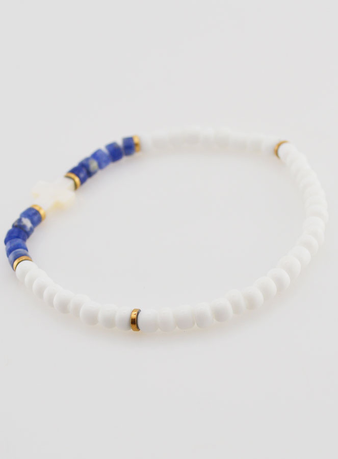 Bracciale Religioso in Pietra e Madreperla - Blu (pic 4)