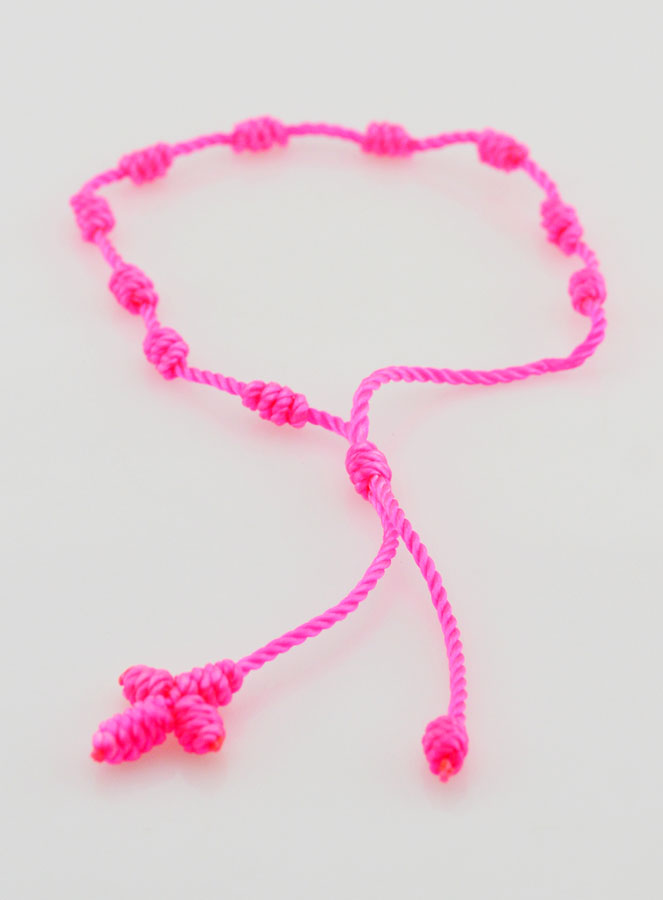 Bracciale Decina in Corda Rosa Fluo (pic 2)