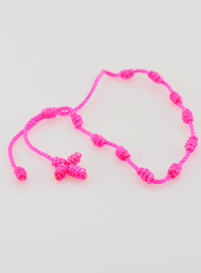 Bracciale Decina in Corda Rosa Fluo (pic 4)