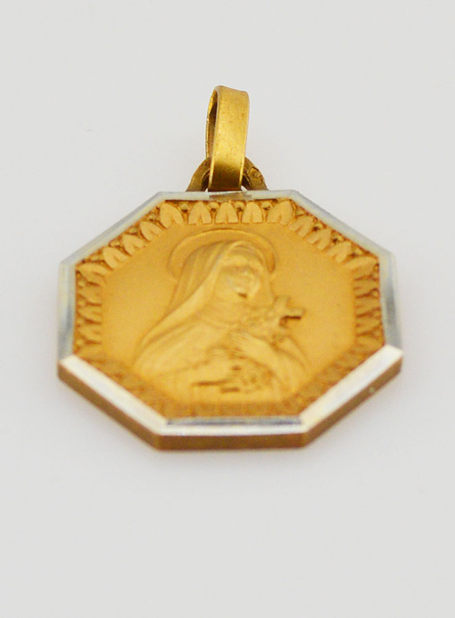 Medaglia di Santa Teresa in Oro Placcato (pic 2)