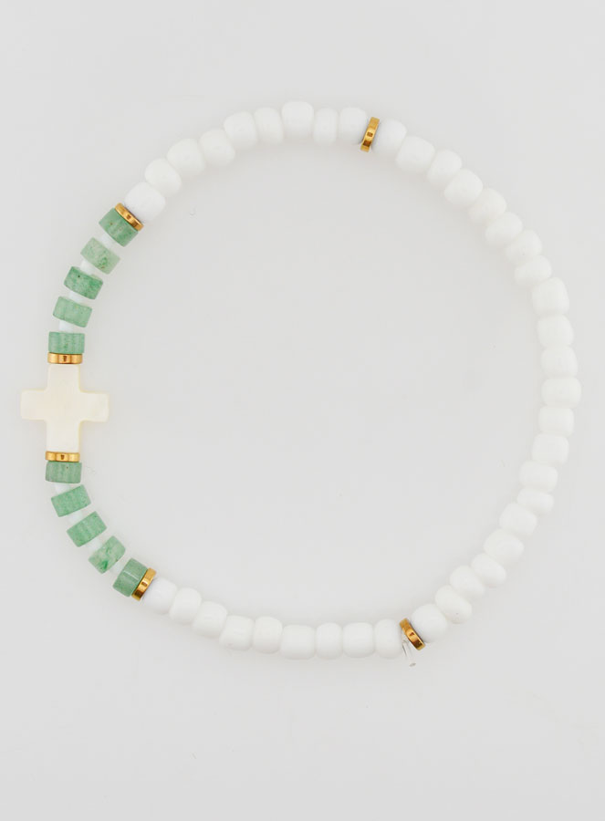Bracciale Religioso in Pietra e Madreperla - Verde (pic 1)