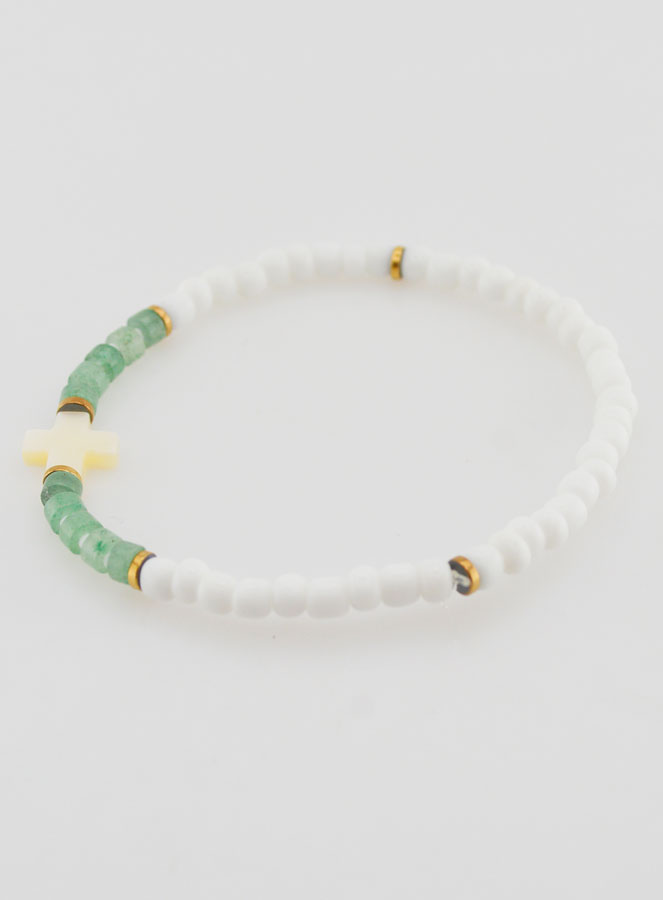 Bracciale Religioso in Pietra e Madreperla - Verde (pic 2)