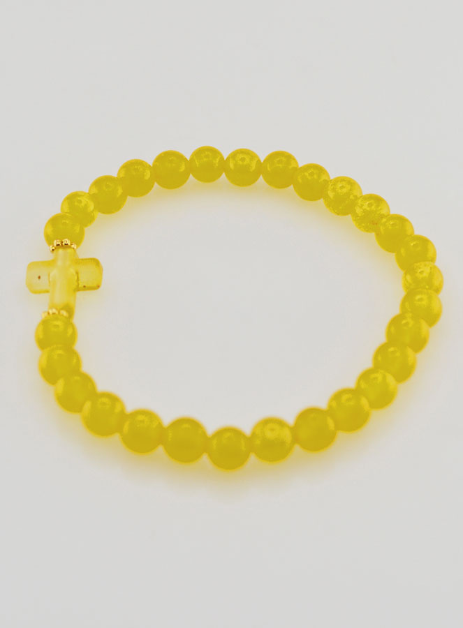 Bracciale Religioso Croce e Giada Giallo (pic 2)