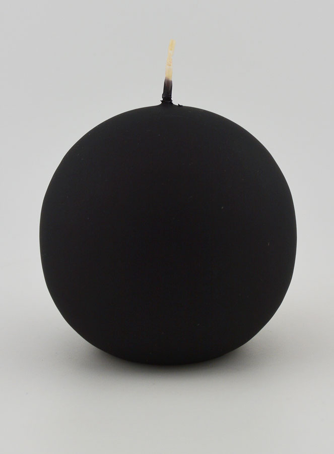 Candela Sfera di Natale 8cm - Nero Vellutato (pic 1)