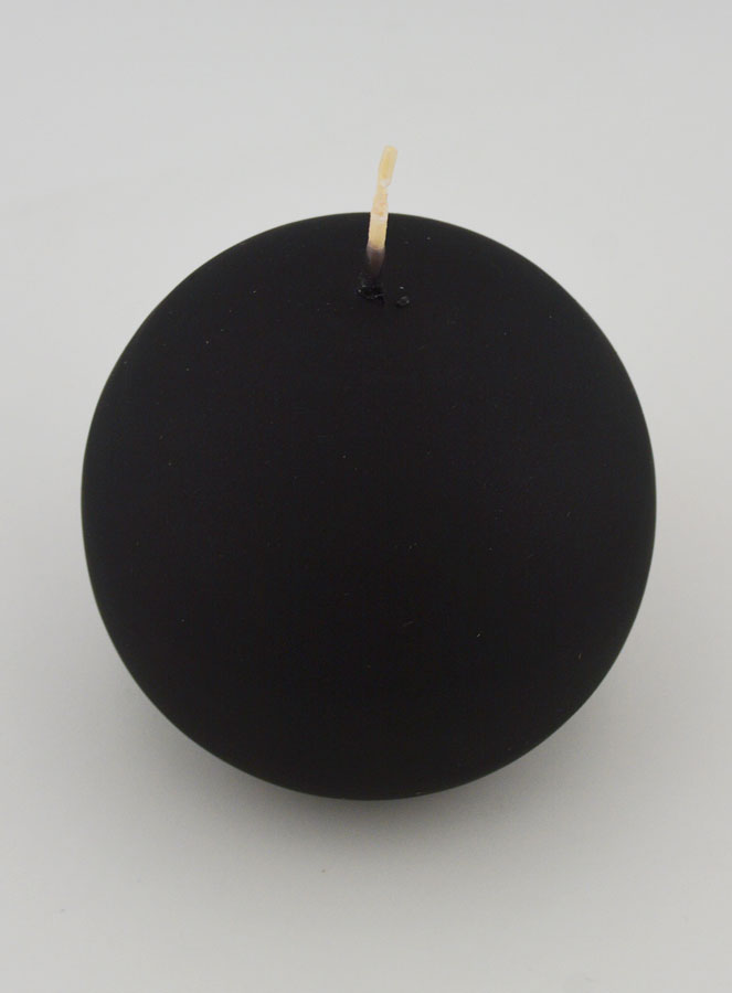 Candela Sfera di Natale 8cm - Nero Vellutato (pic 2)