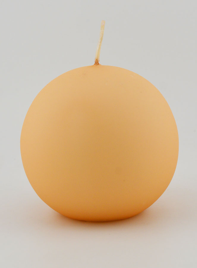 Candela Sfera di Natale 8cm - Beige Vellutato (pic 1)