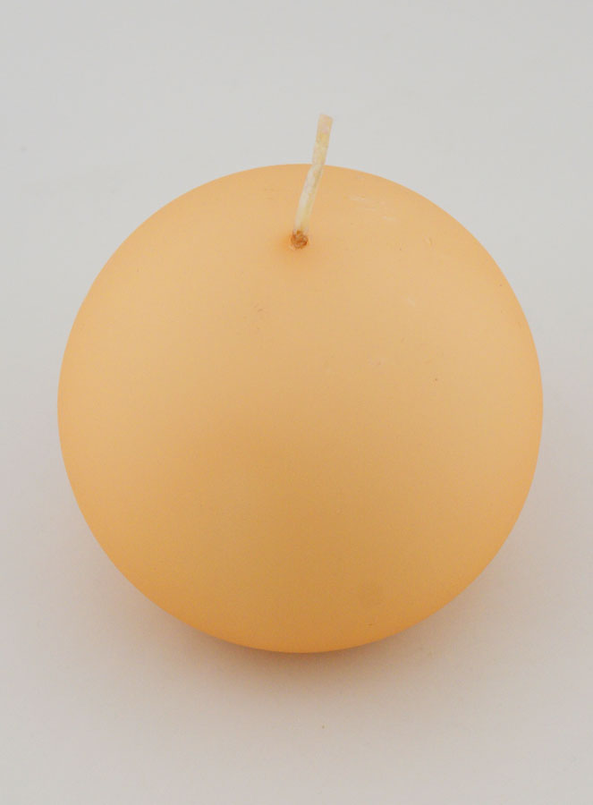 Candela Sfera di Natale 8cm - Beige Vellutato (pic 2)