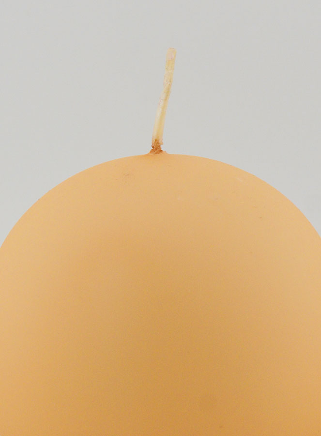 Candela Sfera di Natale 8cm - Beige Vellutato (pic 3)