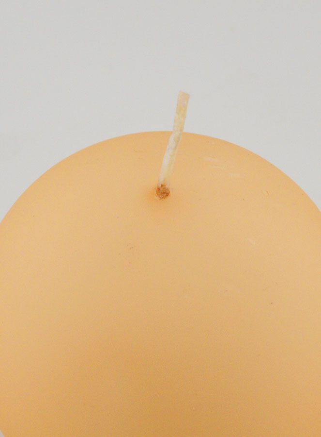 Candela Sfera di Natale 8cm - Beige Vellutato (pic 4)