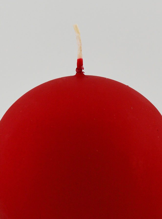 Candela Sfera di Natale 8cm - Rosso Vellutato (pic 3)