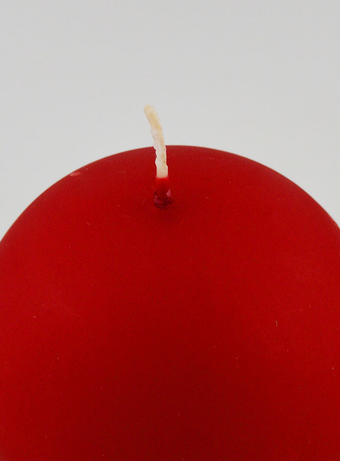 Candela Sfera di Natale 8cm - Rosso Vellutato (pic 4)