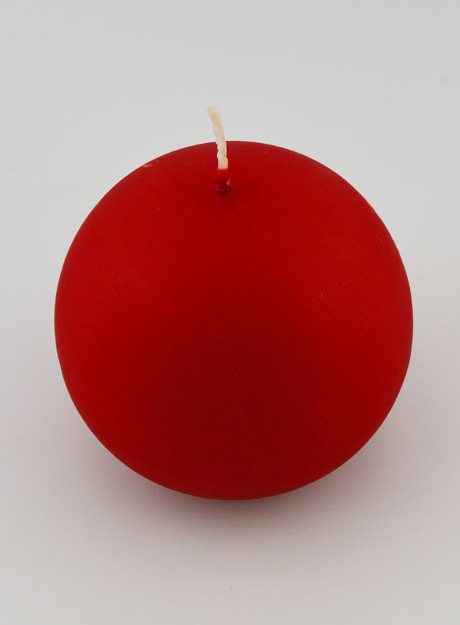 Candela di Décorazione Sfera 8cm - Rosso Opaco (pic 2)