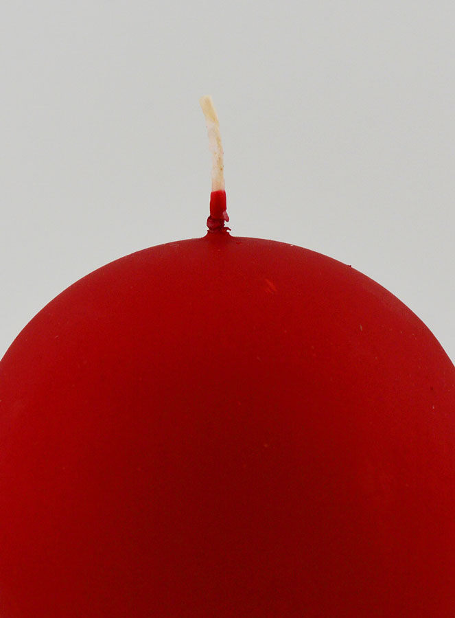 Candela di Décorazione Sfera 8cm - Rosso Opaco (pic 3)