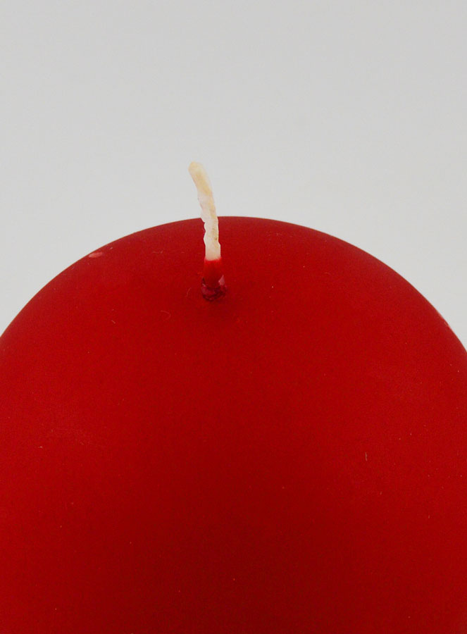 Candela di Décorazione Sfera 8cm - Rosso Opaco (pic 4)