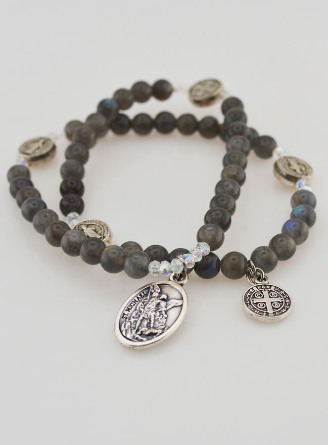 Rosario Artigianale - Labradorite, San Benedetto e San Michele (pic 2)