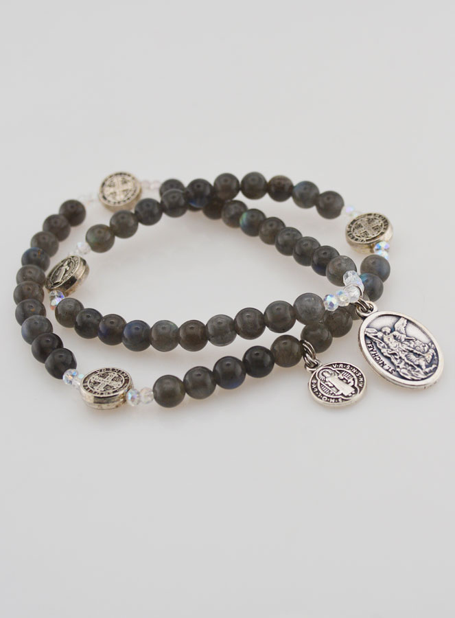 Rosario Artigianale - Labradorite, San Benedetto e San Michele (pic 4)
