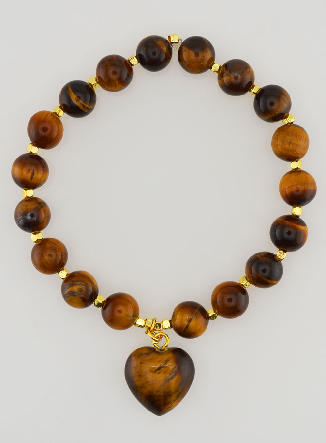 Bracciale in Pietra Naturale Cuore - Occhio di Tigre (pic 1)