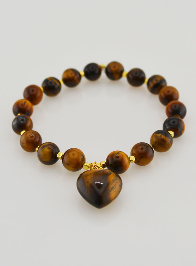 Bracciale in Pietra Naturale Cuore - Occhio di Tigre (pic 2)