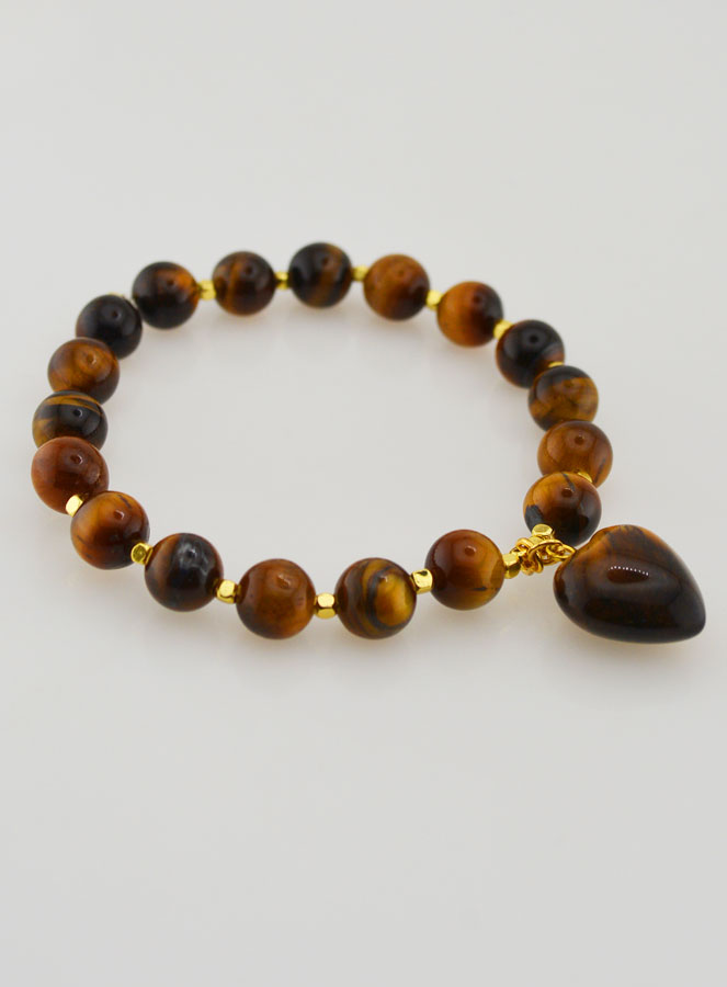 Bracciale in Pietra Naturale Cuore - Occhio di Tigre (pic 3)