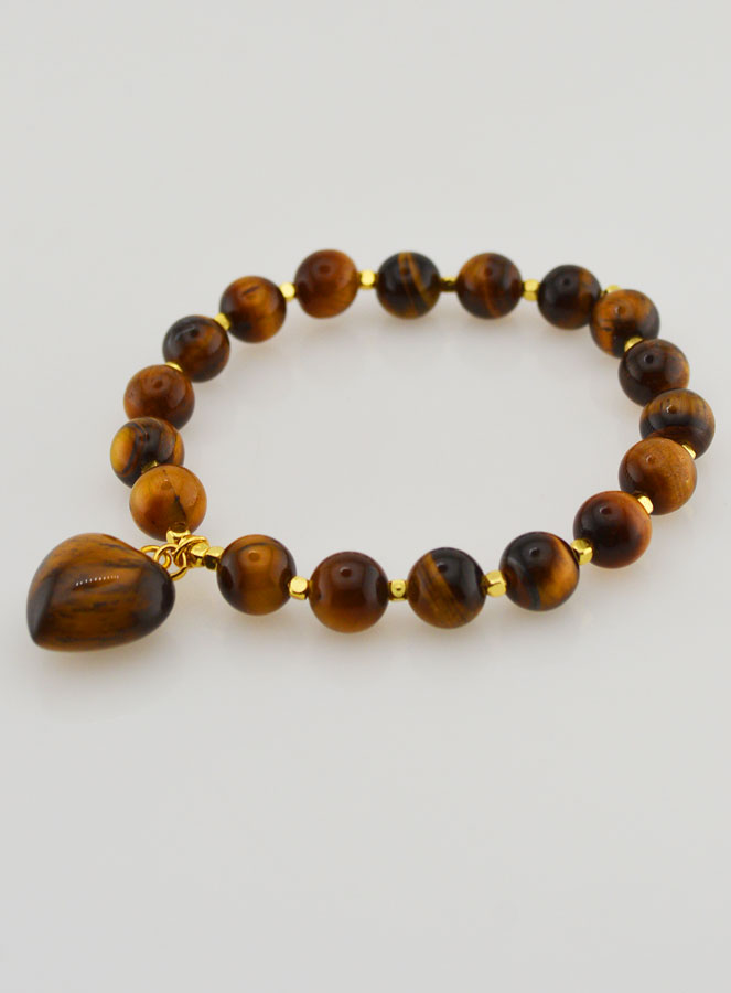 Bracciale in Pietra Naturale Cuore - Occhio di Tigre (pic 4)