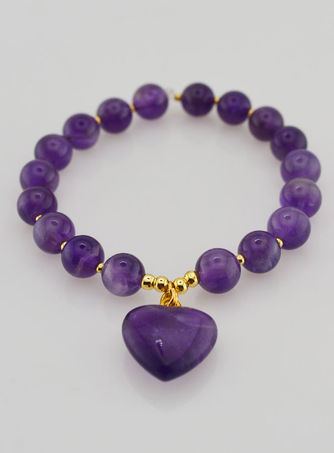 Bracciale in Pietra Naturale Cuore - Ametista (pic 2)