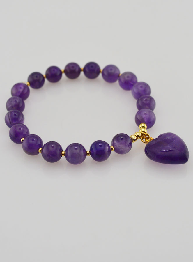 Bracciale in Pietra Naturale Cuore - Ametista (pic 4)