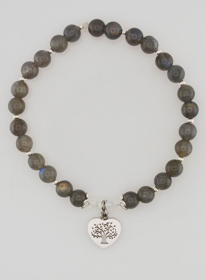 Bracciale in Pietra Naturale - Labradorite e Albero della Vita (pic 1)