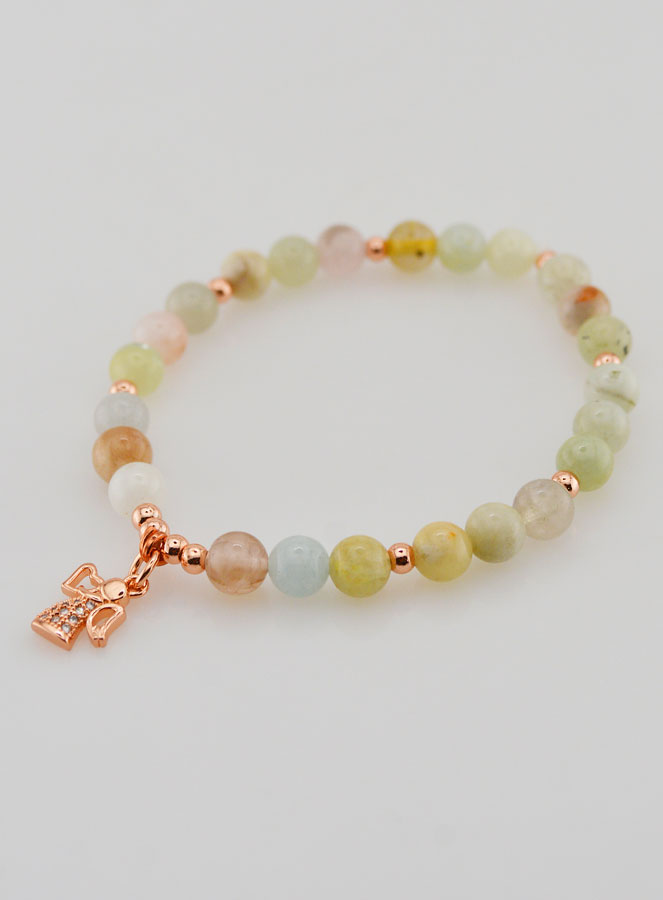 Bracciale in Pietra Naturale - Morganite e Angelo Custode (pic 3)