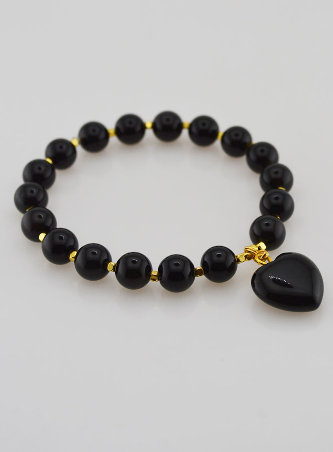 Bracciale in Pietra Naturale Cuore - Ossidiana (pic 4)