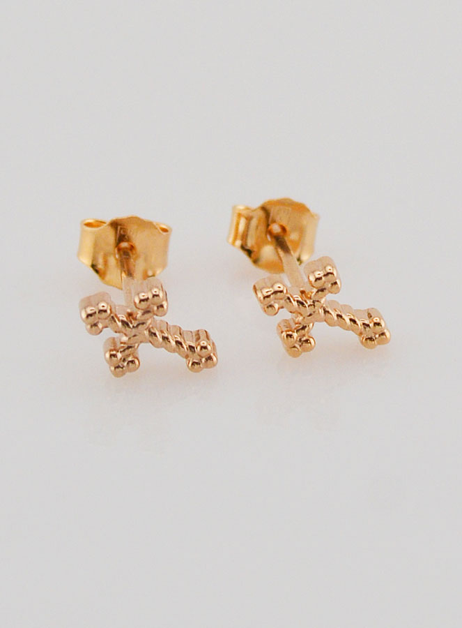 Orecchini Croce Oro Placcato (pic 1)