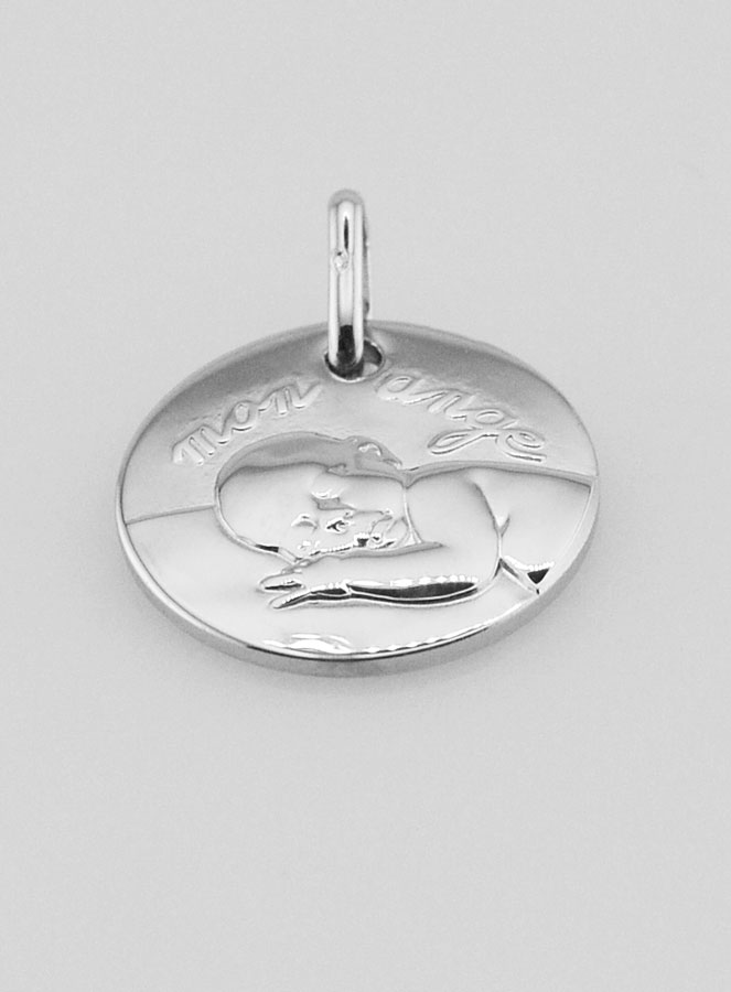 Medaglia di Battesimo in Argento - Mon Ange (pic 2)