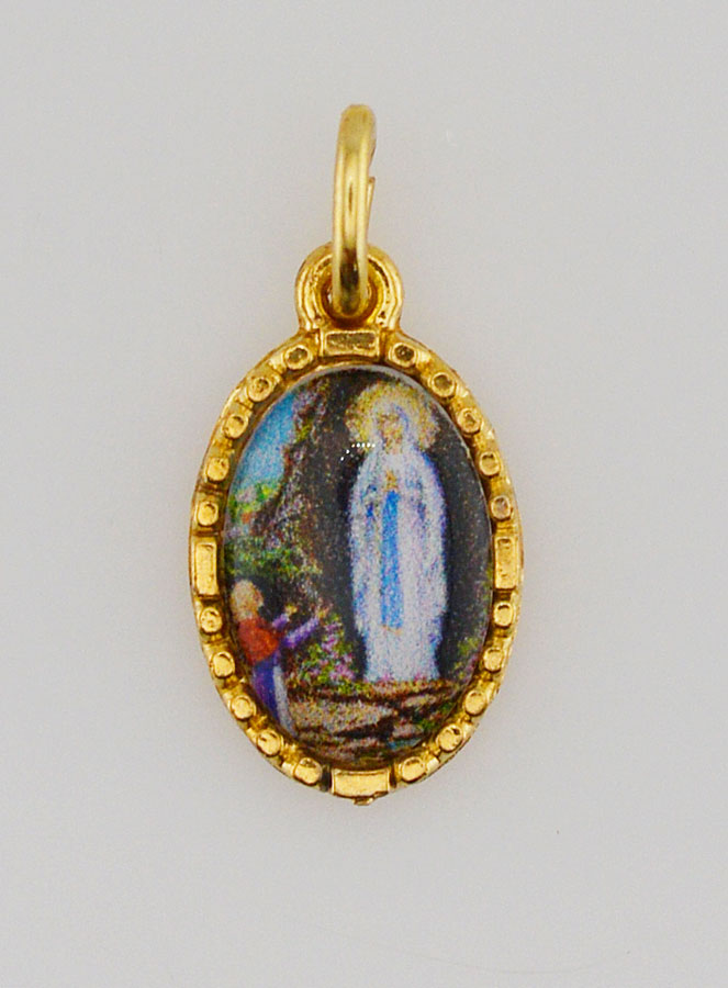 Medaglia Con Bordo 15 mm - Madonna di Lourdes (pic 1)
