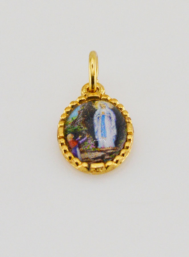 Medaglia Con Bordo 15 mm - Madonna di Lourdes (pic 2)