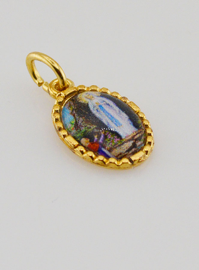 Medaglia Con Bordo 15 mm - Madonna di Lourdes (pic 3)
