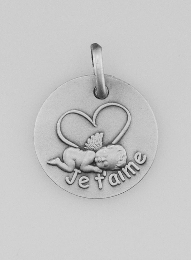 Medaglia di Battesimo in Argento - Je t'aime (pic 1)