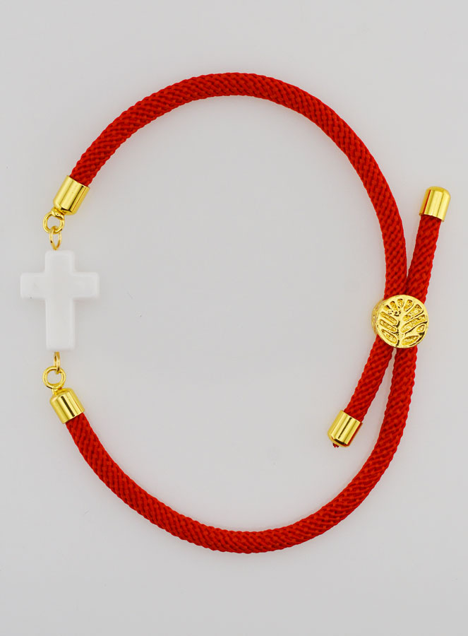 Bracciale Religioso con Croce - Rosso (pic 1)