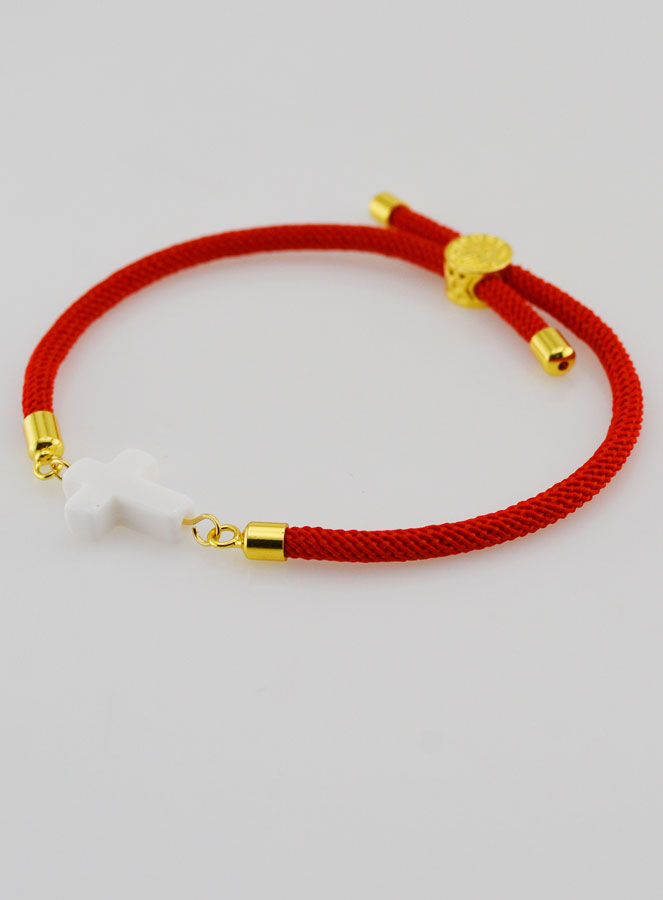 Bracciale Religioso con Croce - Rosso (pic 3)