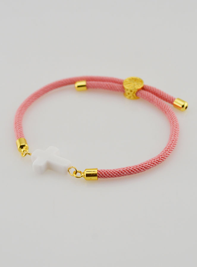 Bracciale Religioso con Croce - Rosa (pic 3)