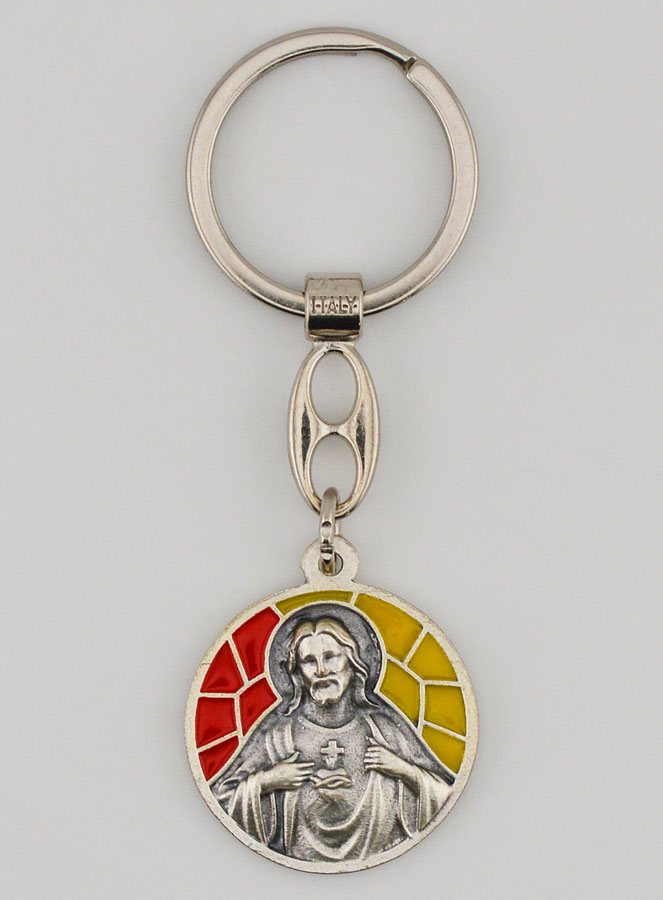 Portachiavi Smaltato Sacro Cuore di Gesù (pic 1)