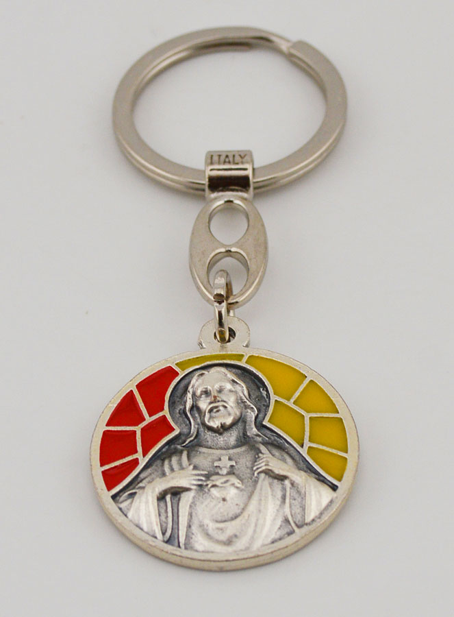 Portachiavi Smaltato Sacro Cuore di Gesù (pic 2)