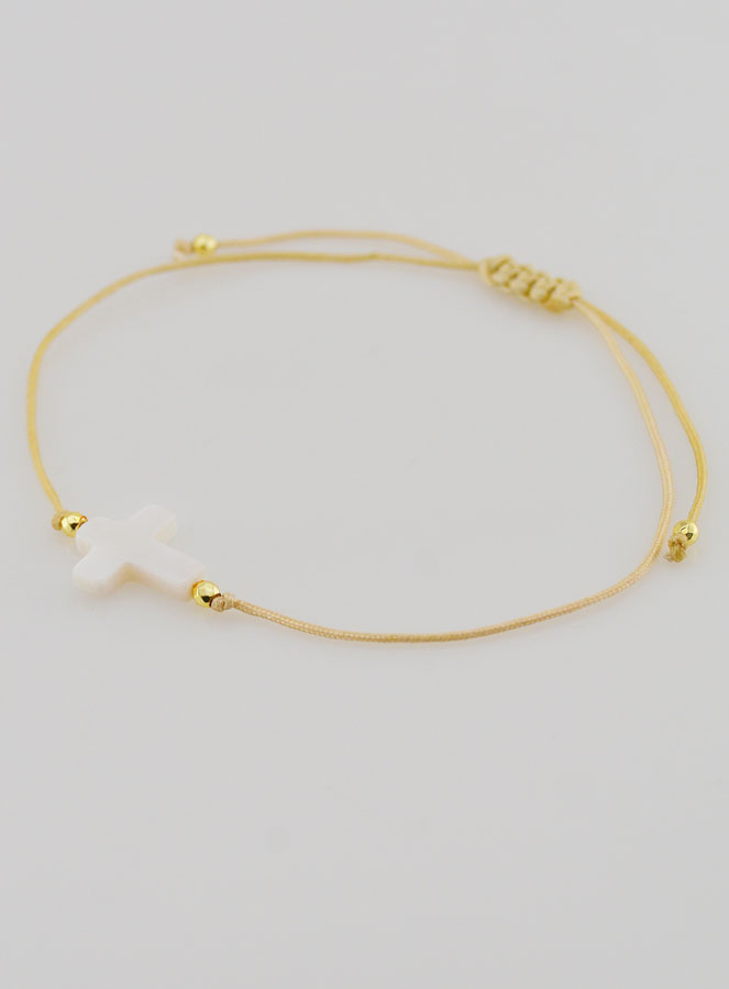 Bracciale con Croce - Beige (pic 3)